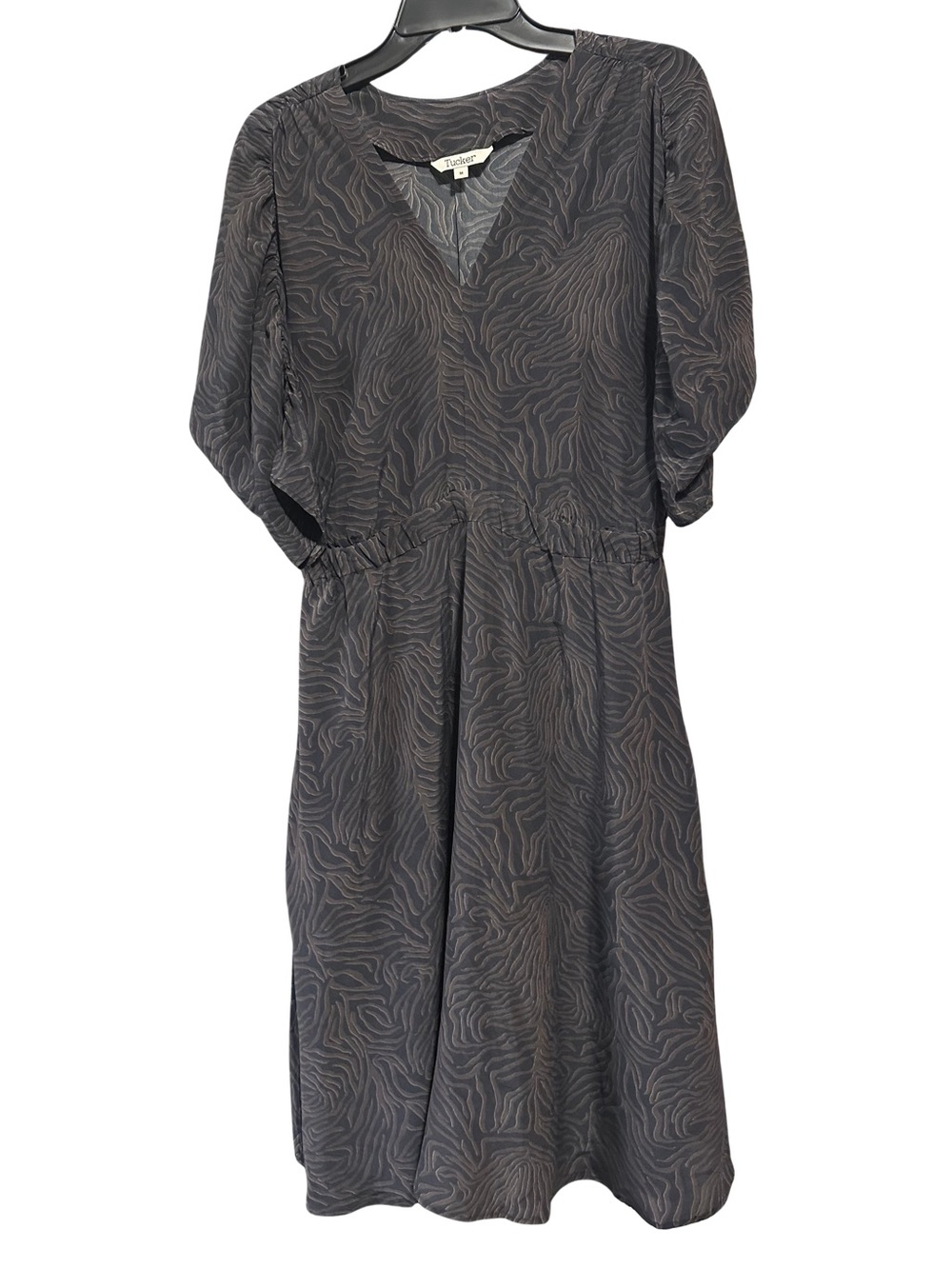 Tucker 100% Silk Zebra Print Market Dress with Pockets Sz M